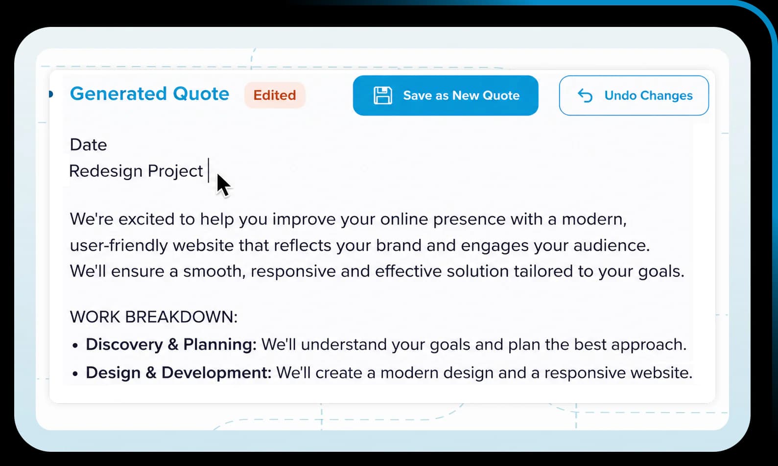 Easily Edit Your Quotes